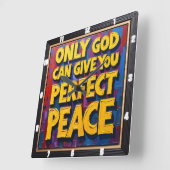 Perfect Peace from God Textured Art Vierkante Klok (Hoek)