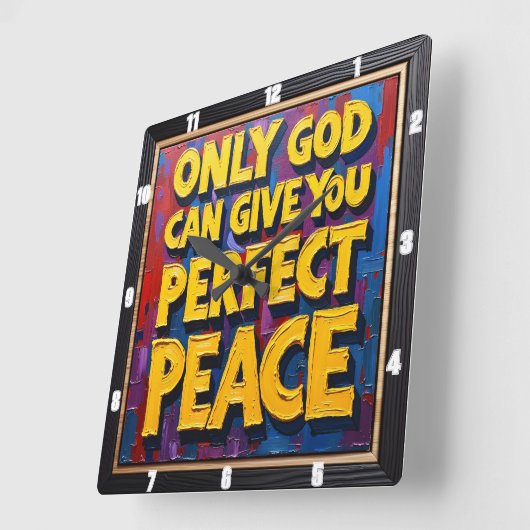Perfect Peace from God Textured Art Vierkante Klok (Hoek)