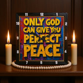 Perfect Peace from God Textured Art Vierkante Klok