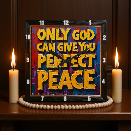 Perfect Peace from God Textured Art Vierkante Klok