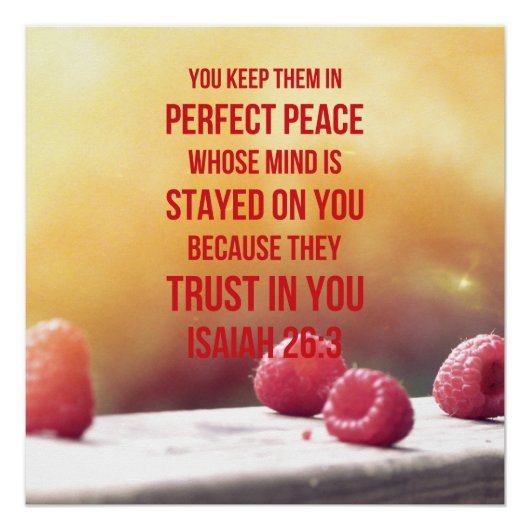 Perfect Peace Isaiah 26:3 Poster (Voorkant)
