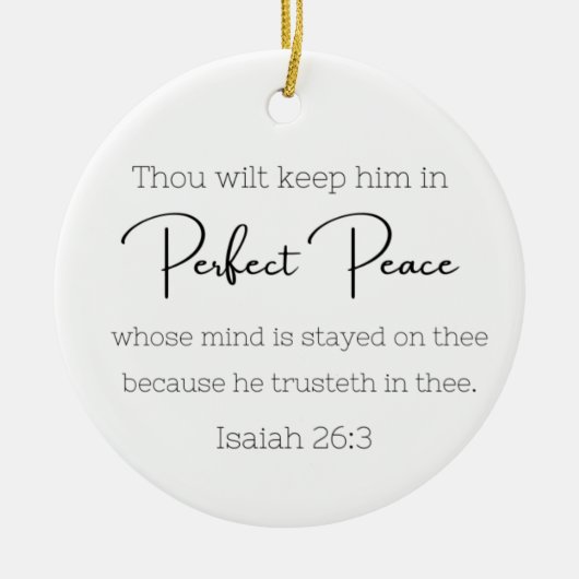 Perfect Peace Ornament ~ Isaiah 26:3 ~ Bijbelverse (Voorkant)