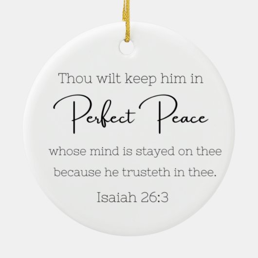 Perfect Peace Ornament ~ Isaiah 26:3 ~ Bijbelverse (Achterkant)