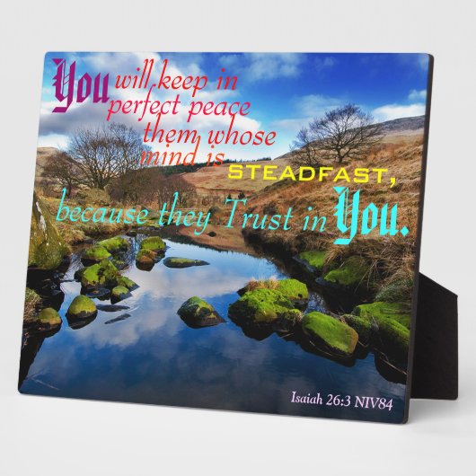 Perfect Peace Plaque. Fotoplaat (Zijkant)