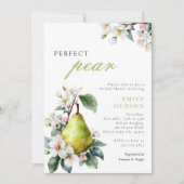 Perfect Pear Bloemen Bruids Douche Uitnodiging (Voorkant)