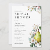 Perfect Pear Bloemen Bruids Douche Uitnodiging (Voorkant)