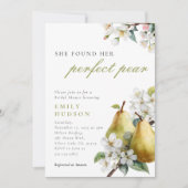 Perfect Pear Bloemen Bruids Douche Uitnodiging (Voorkant)
