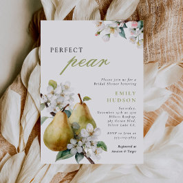 Perfect Pear Bloemen Bruids Douche Uitnodiging