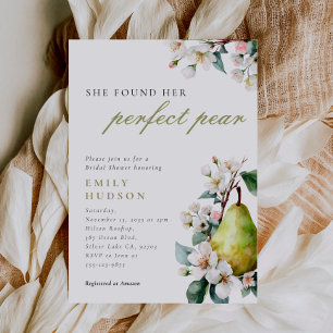 Perfect Pear Bloemen Bruids Douche Uitnodiging