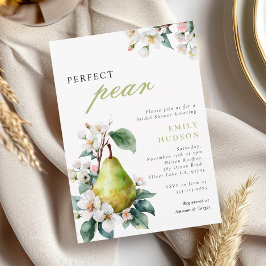 Perfect Pear Bloemen Bruids Douche Uitnodiging