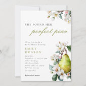 Perfect Pear Bloemen Bruids Douche Uitnodiging (Voorkant)