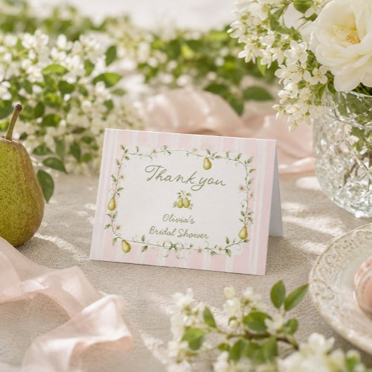 Perfect Pear Bruiloft Dankkaart Bedankkaart