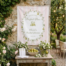 Perfect Pear Bruiloft Feest Achtergrond Wandkleed