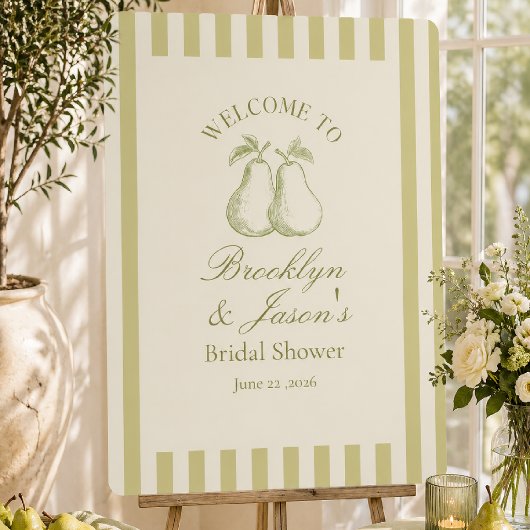 Perfect Pear Bruiloft Feest Welkomstbord Poster