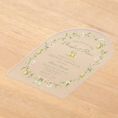 Perfect Pear Bruiloftsfeest Acryl Uitnodiging (Laagn)