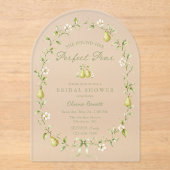 Perfect Pear Bruiloftsfeest Acryl Uitnodiging (Voorkant)