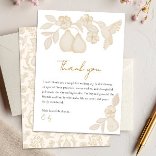 Perfect Pear Bruiloftsfeest Gouden Dankkaart Bedankkaart
