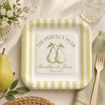 Perfect Pear Bruiloftsfeest Papieren Borden