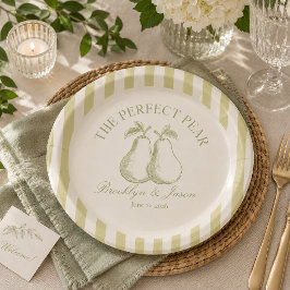 Perfect Pear Bruiloftsfeest Papieren Borden Bordje