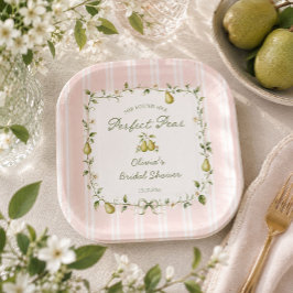 Perfect Pear Bruiloftsfeest Papieren Borden Bordje