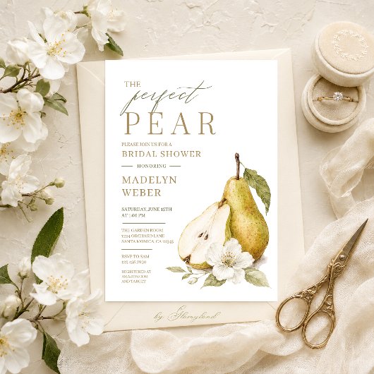 Perfect Pear Bruiloftsuitnodiging Kaart
