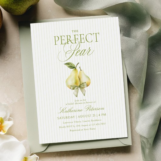 Perfect Pear Bruiloftsuitnodiging Kaart
