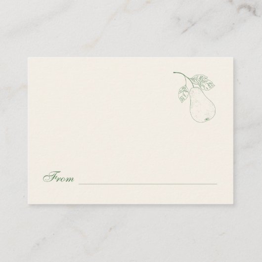 Perfect Pear Display Shower Vrijgezellenfeest Informatiekaartje (Achterkant)