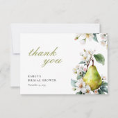 Perfect Pear Floral Vrijgezellenfeest Bedankkaart (Voorkant)