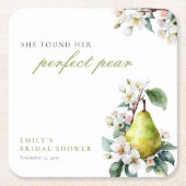 Perfect Pear Floral Vrijgezellenfeest Kartonnen Onderzetters (Voorkant)
