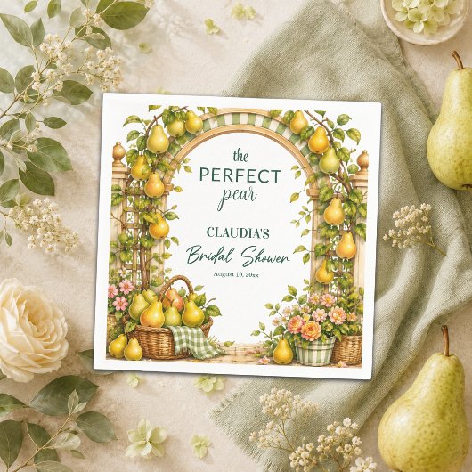 Perfect Pear Groen Gingham Bruiloftsfeest Servet