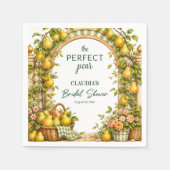 Perfect Pear Groen Gingham Bruiloftsfeest Servet (Voorkant)