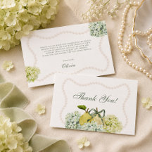 Perfect Pear Hortensia Bruidsdouche Bedankkaart