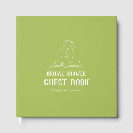 Perfect Pear Modern Custom Bridal Shower Gastenboek (Voorkant)