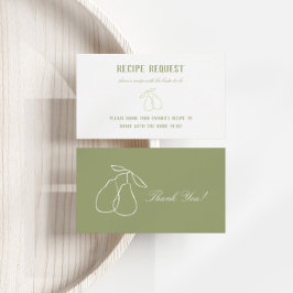 Perfect Pear Moderne Bruiloft Borrel Recept Informatiekaartje