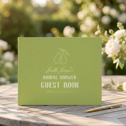 Perfect Pear Moderne Bruiloftsshower Gastenboek