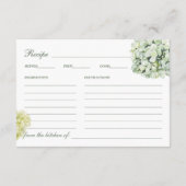 Perfect Pear Pair Hydrangea Bruiloft Recept Kaart (Achterkant)