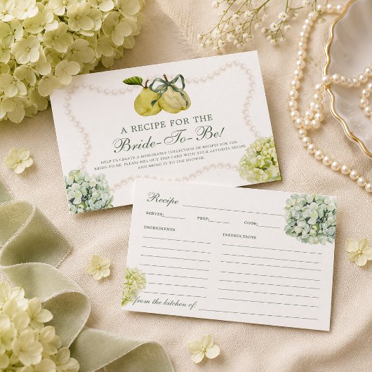 Perfect Pear Pair Hydrangea Bruiloft Recept Kaart