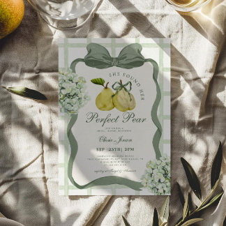 Perfect Pear Pair Sage Green Bridal Shower Kaart