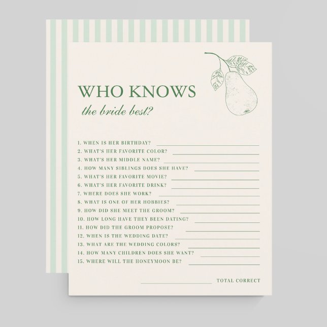 Perfect Pear Pair Wie Kent De Bruid Beste Spel (Creator heeft geüpload)