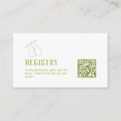 Perfect Pear QR-code groene bruiloft registratie Informatiekaartje (Voorkant)