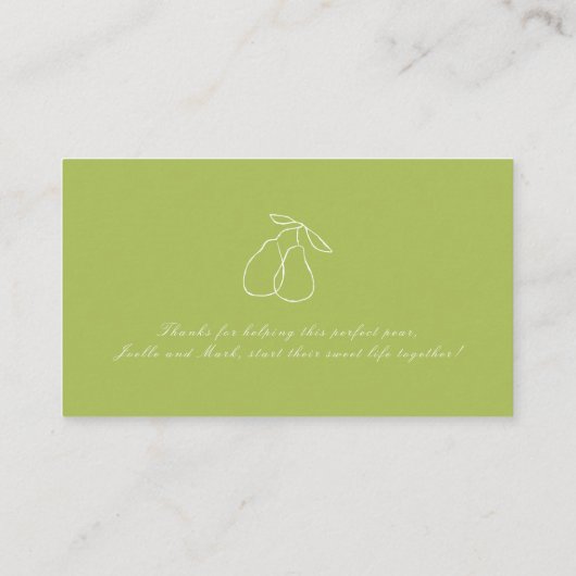 Perfect Pear QR-code trouwcadeauregister bruiloft Informatiekaartje (Achterkant)