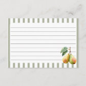 Perfect Pear Retro Old Money Pair Bruidsrecept Informatiekaartje (Achterkant)