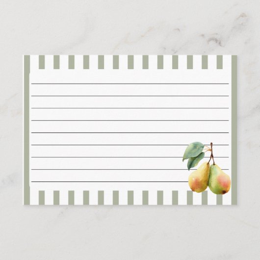 Perfect Pear Retro Old Money Pair Bruidsrecept Informatiekaartje (Achterkant)
