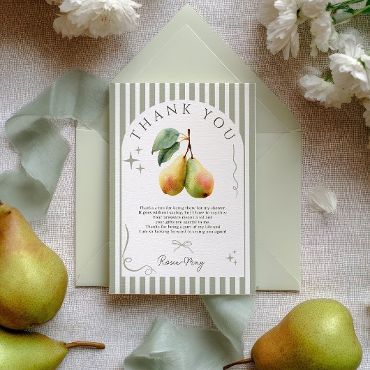 Perfect Pear Retro Old Money Pair Vrijgezellenfees Bedankkaart