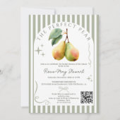 Perfect Pear Retro Oud Geld Paar QR Vrijgezellenfe Kaart (Voorkant)