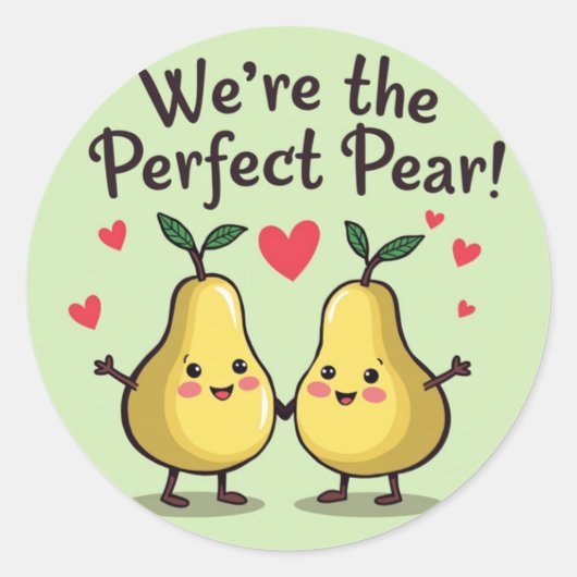 Perfect Pear: Schattige Sticker op Dag van de Vale (Voorkant)