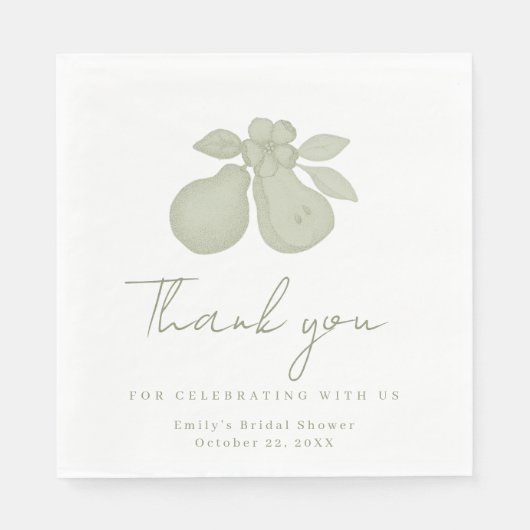 Perfect Pear Vrijgezellenfeest Bedankt Luncheon Servet (Voorkant)