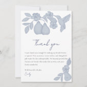 Perfect Pear Vrijgezellenfeest | Blauwe bedankkaar Bedankkaart (Voorkant)