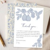 Perfect Pear Vrijgezellenfeest | Blauwe bedankkaar Bedankkaart