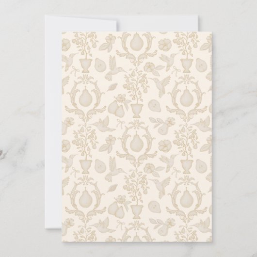 Perfect Pear Vrijgezellenfeest | Frans land Damask Kaart (Achterkant)